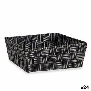 Mehrzweckkorb Kipit A3-6930A9 Schwarz Stoff 2,4 L 20 x 8 x 24 cm Geflochten (24 Stück)