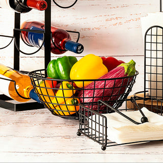 Obstschale Quid Ebano 28 x 11,5 cm Schwarz Metall