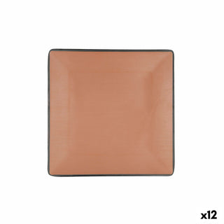 Flacher Teller Bidasoa Gio Braun Kunststoff 21,5 x 21,5 cm (12 Stück)