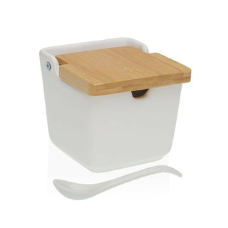 Zuckerdose Versa Weiß 8,8 x 8,5 x 8,8 cm aus Keramik