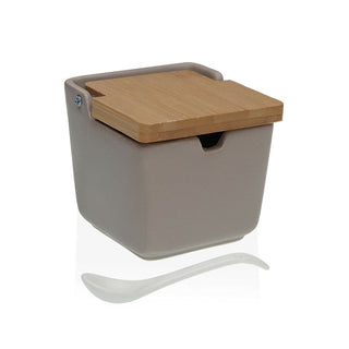 Zuckerdose Versa Grau 8,8 x 8,5 x 8,8 cm aus Keramik