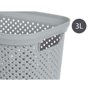 Korb Kipit Grau Kunststoff 3 L 16,5 x 12,5 x 23 cm