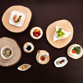Satz für Appetithäppchen Ariane Alaska Weiß aus Keramik Löffel 9,6 x 5,9 cm (18 Stück)