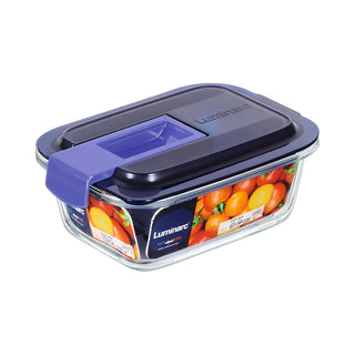 Lunchbox hermetisch Luminarc Easy Box Blau Glas (380 ml) (6 Stück)