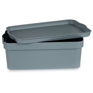 Aufbewahrungsbox mit Deckel Kipit TP593-2 Grau Kunststoff 6 L 21,5 x 11 x 32 cm (12 Stück)