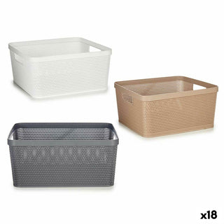 Mehrzweckkorb Kipit 4730 Weiß Beige Grau Kunststoff 10 L 36 x 15 x 29 cm (18 Stück)