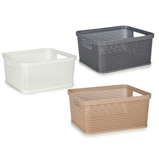 Mehrzweckkorb Kipit 4710 Weiß Beige Grau Kunststoff 2,5 L 24,5 x 10,4 x 18,5 cm (18 Stück)