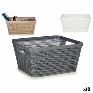 Mehrzweckkorb Kipit 4720 Weiß Beige Grau Kunststoff 5 L 29,5 x 13 x 23 cm (18 Stück)