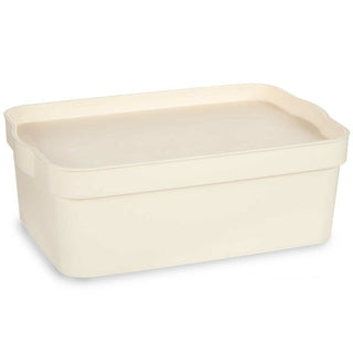 Aufbewahrungsbox mit Deckel Kipit TP593-4 Creme Kunststoff 6 L 21,5 x 11 x 31,5 cm (12 Stück)