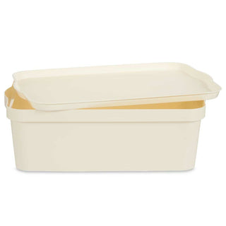 Aufbewahrungsbox mit Deckel Kipit TP595-4 Creme Kunststoff 14 L 29,5 x 14,3 x 45 cm (12 Stück)