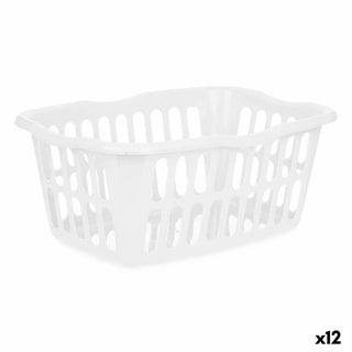 Korb Kipit 8067-W Weiß Polypropylen 50 L 58 x 24 x 42 cm (12 Stück)