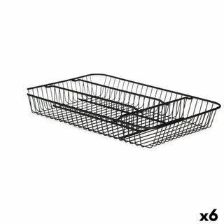 Besteckkasten Kinvara W7267-1 Schwarz Metall 26 x 4,7 x 35,5 cm (6 Stück)