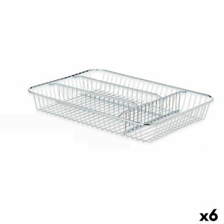 Besteckkasten Kinvara CN-W7267-1 CHROME Silberfarben Silber Metall 26 x 4,5 x 35,5 cm (6 Stück)