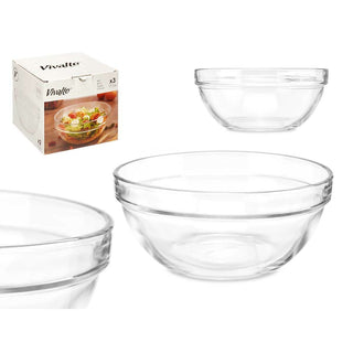 Schale Vivalto 76759 Durchsichtig Glas 650 ml Stapelbar (24 Stück)